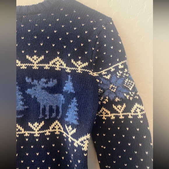 POLO Ralph Lauren boys navy Pima cotton and wool reindeer sweater size 7 - Picture 9 of 9